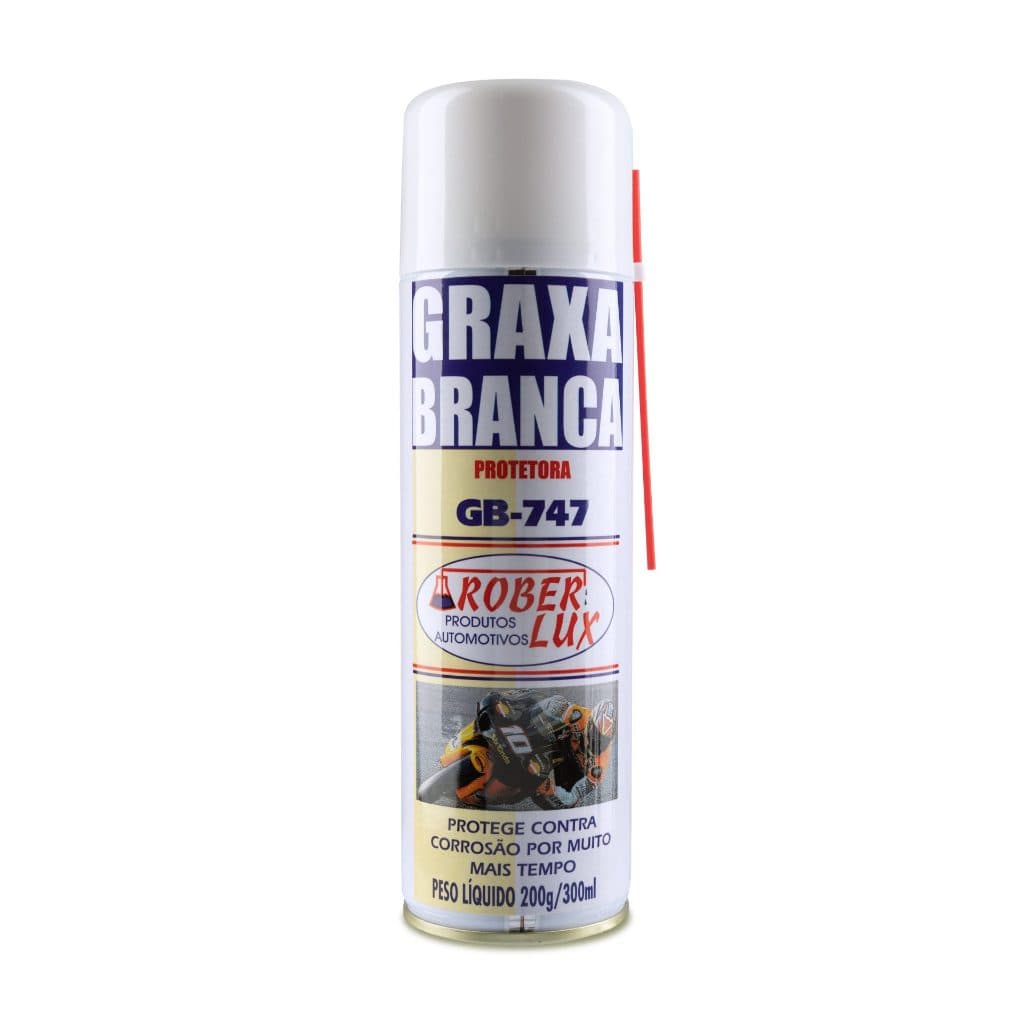 Graxa Spray Branca Protetora 300ml – Alta Performance para Correntes de Moto e Muito Mais