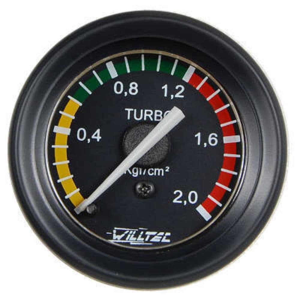 Manômero Pressão Turbo 0-2 KG/CM2 52mm c/ Soquete Cor:Preto