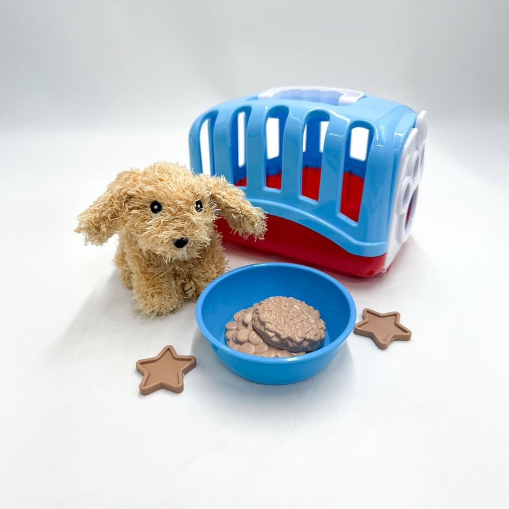 Maleta De Transporte Pet Com Acessórios Cachorrinho de Pelúcia e Acessórios Brinquedo Infantil
