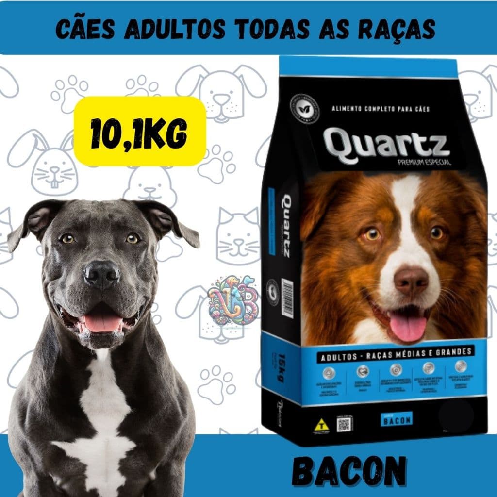 Quartz Ração Premium Especial Cães Adultos Bacon 10,1Kg