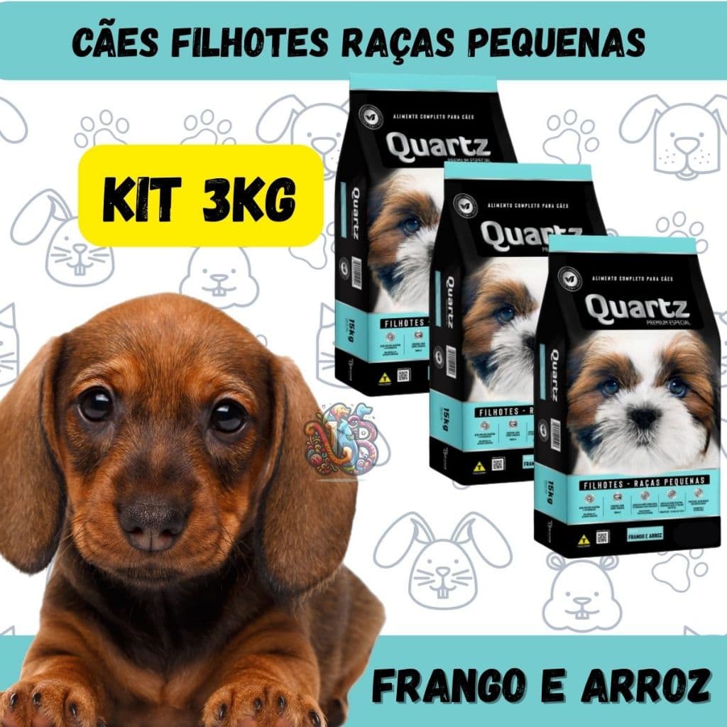 Quartz Ração Premium Especial Cães Filhotes Raças Pequenas 3kg