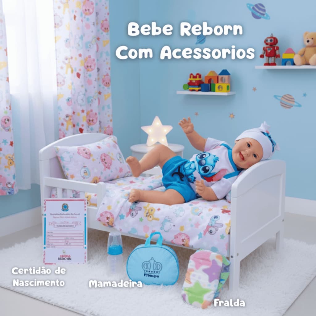 Bebê Reborn Menino Boneco Realista Original de Silicone Com Bolsa Maternidade