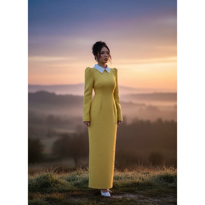 Vestido Festa Elegante Pérola do Amanhecer