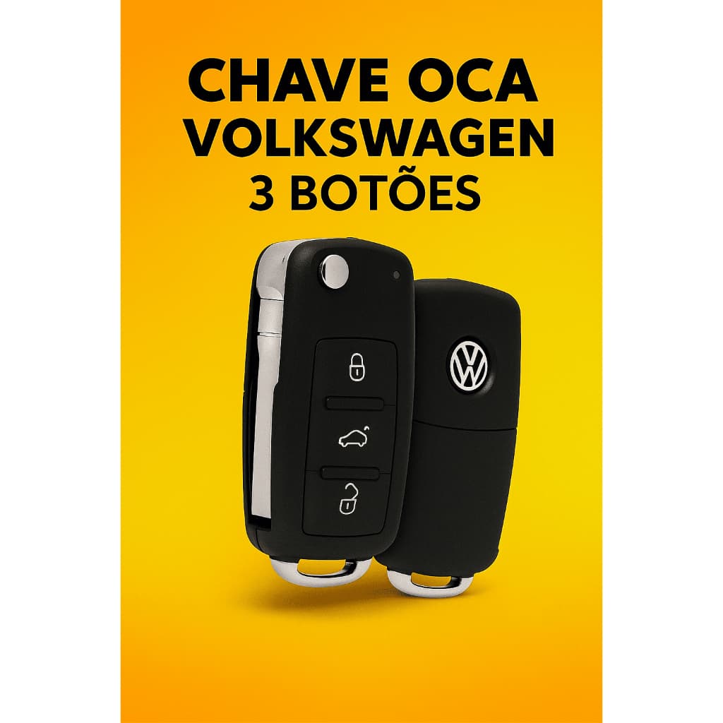 Capa Carcaça Chave Canivete Volkswagen Gol Jetta Voyage Fox Golf G6 3 Botões Com Lâmina Pantográfica Led Em Cima