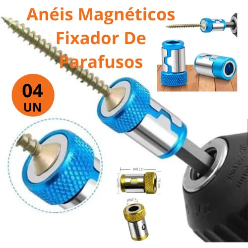 Kit 2/4 Anéis Bits Magnéticos Fixador De Parafusos Parafusadeira Anéis fixador com Imã