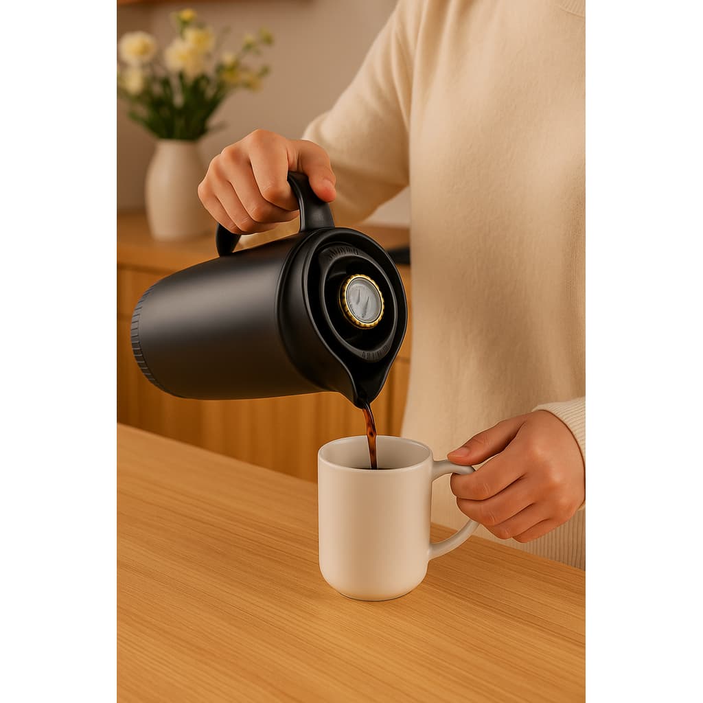 Garrafa Jarra Térmica Bebida Quente Doméstica Portátil 1L Conserva Temperatura Água Café Leite Chá
