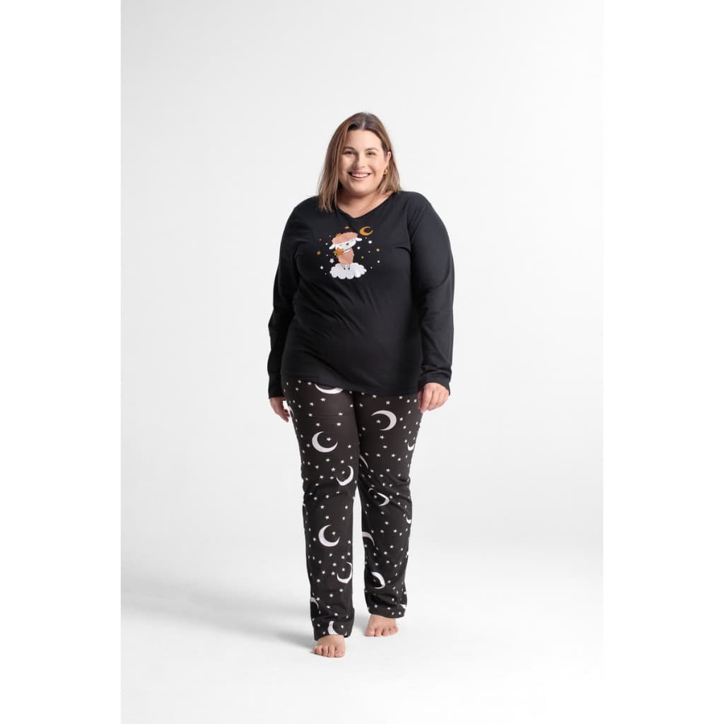 Pijama Feminino Adulto Longo Plus Size
