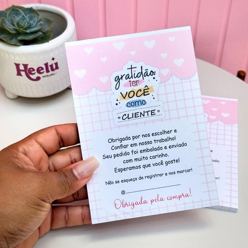 Bloquinho de agradecimento - Pronta Entrega