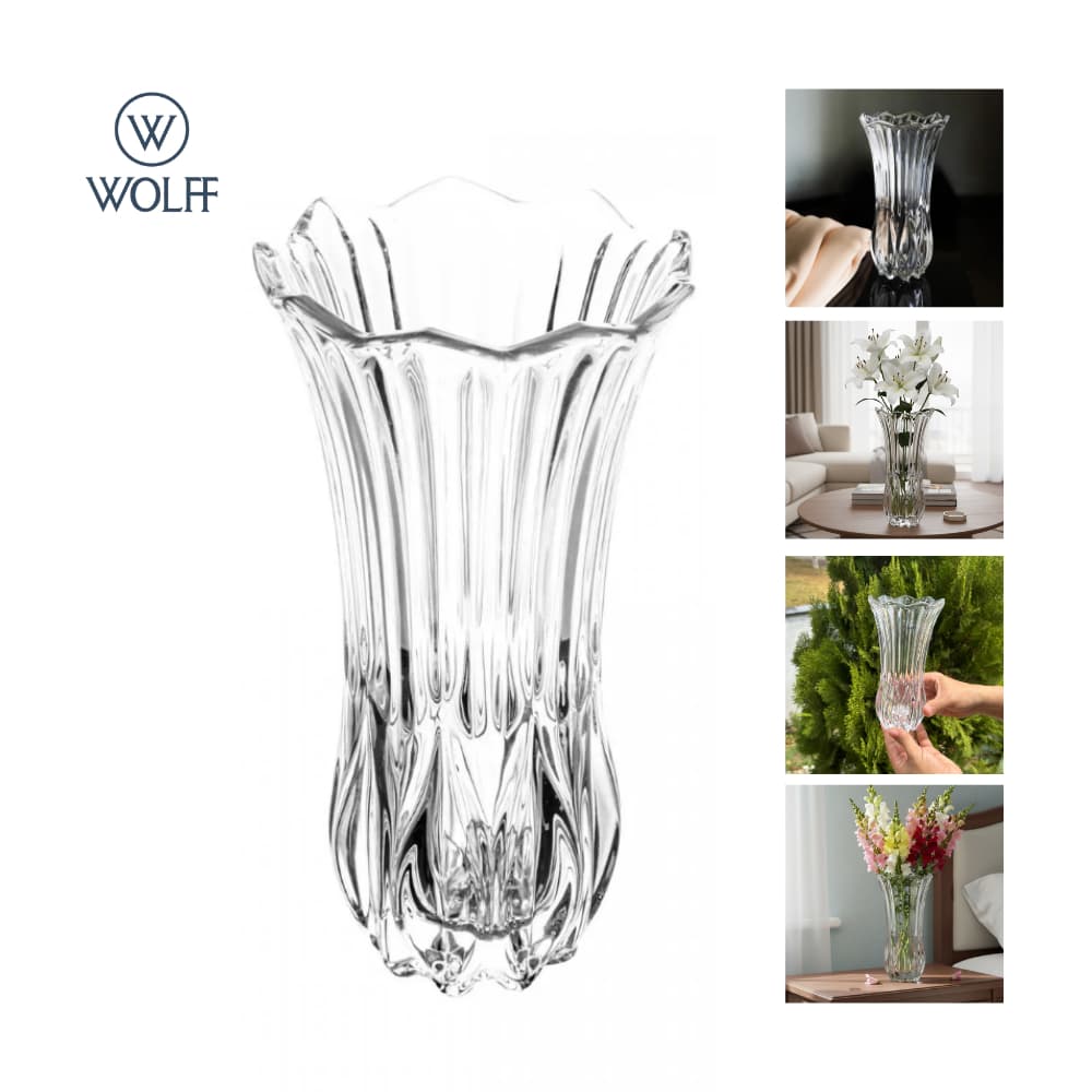 Vaso de Vidro Decorativo Wolff 19 cm Resistente e Sofisticado