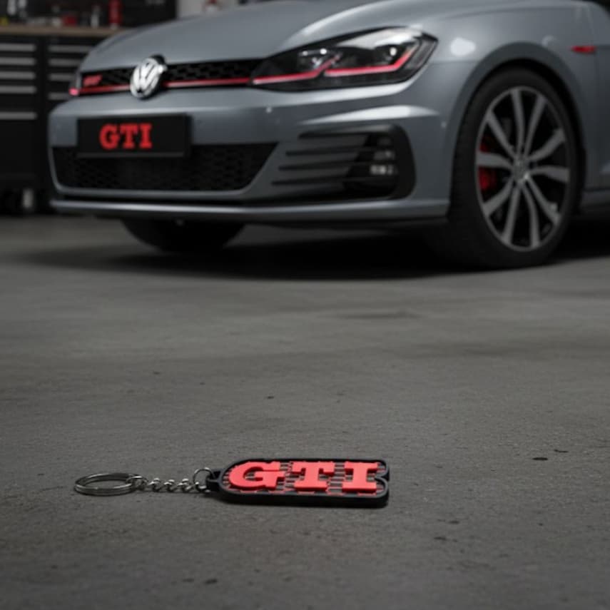 Chaveiro Logo Marca GTI Autmotivo Geek Colecionável Detalhado Accessory