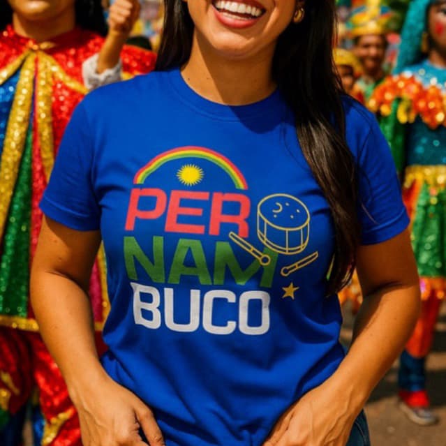 Camiseta feminina T-shirt babylook algodão Pernambuco blusa nordeste