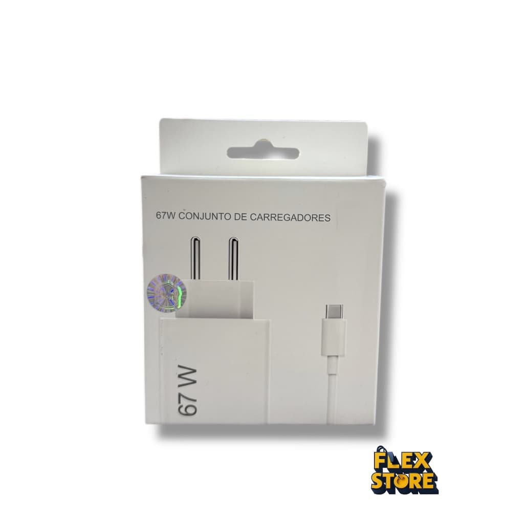 Carregador Fonte Turbo Tipo C 67W e Cabo Tipo C