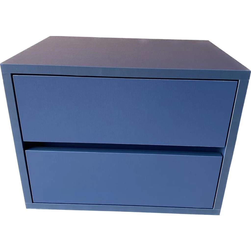 1 Mesa de cabeceira com 2 gavetas Azul , 100% mdf 30x30x30