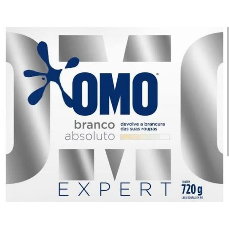 Sabão Em pó Lava Roupas em Pó OMO Branco Absoluto 720g – Brancura Impecáve