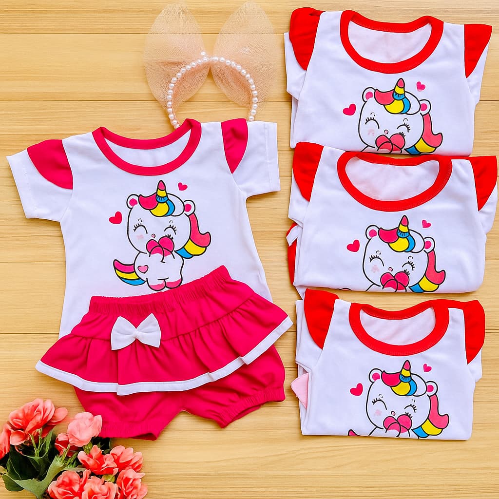 Conjunto de bebê menina fashion  blogueirinha calor  verão calor 3 a 6 meses passeio