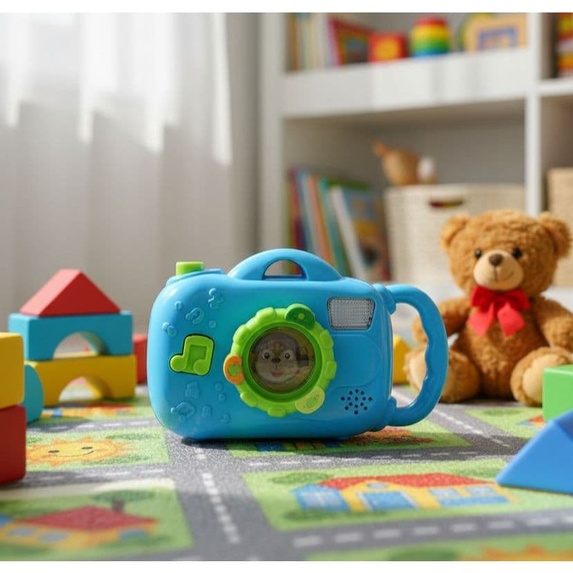 Brinquedo interativo musical para bebê- Camêra Fun + 6 meses