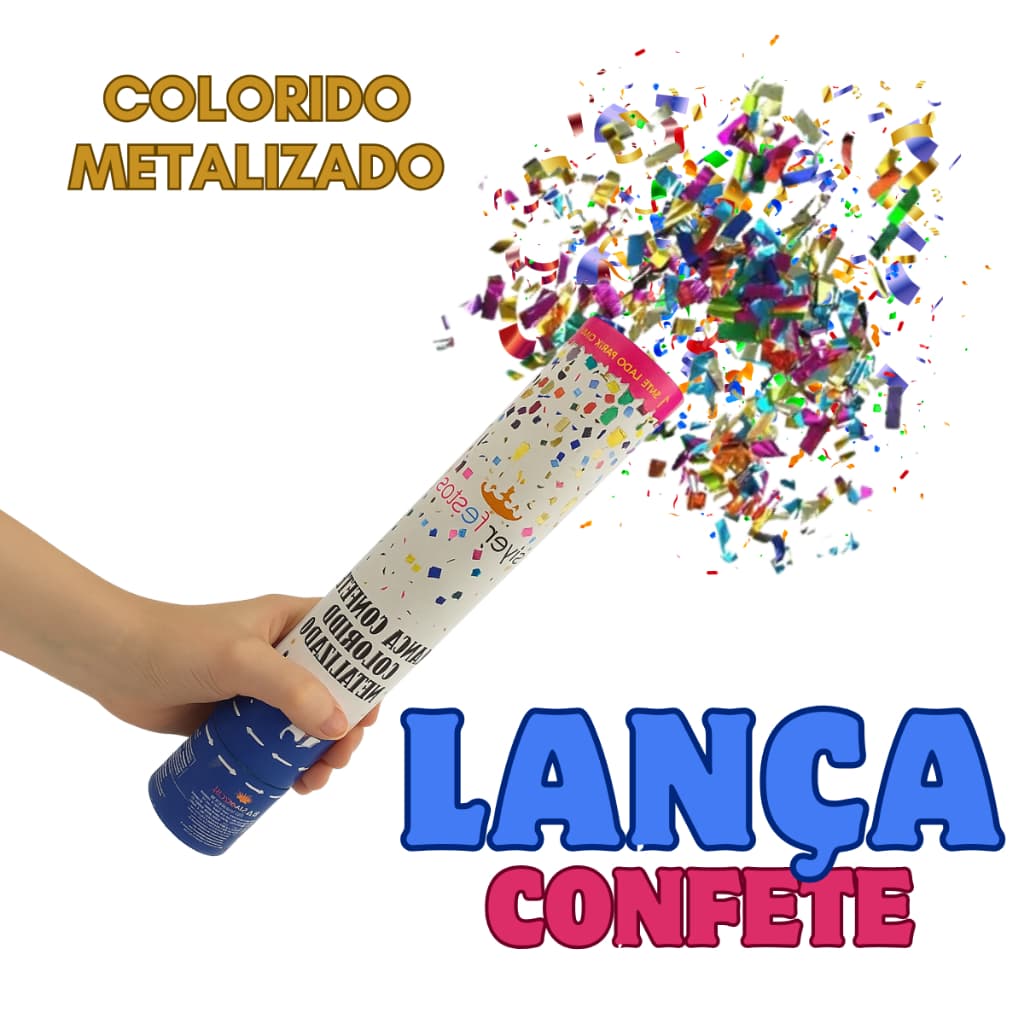 Lança Confete Colorido Metalizado Festa Balada Carnaval Show Eventos Chá Revelação