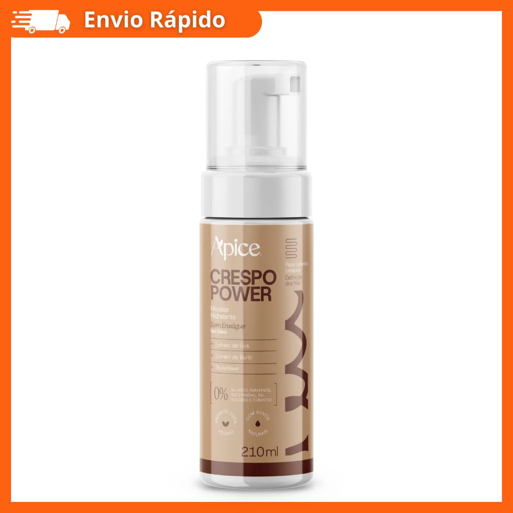 Mousse Capilar 210ML Mousse Apice Zero Frizz Definicao Mousse para Cabelo Cacheado Crespo Power Apse