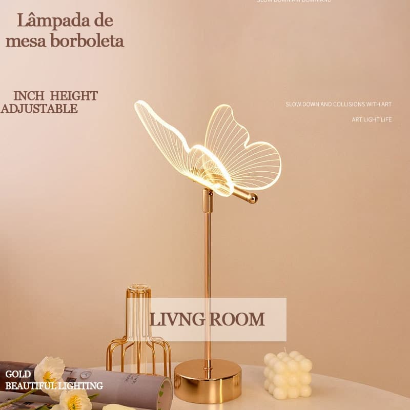 Lâmpada de mesa borboleta lâmpada de parede para sala de jantar sala de estar estudo banheiro varanda（110v/220v)