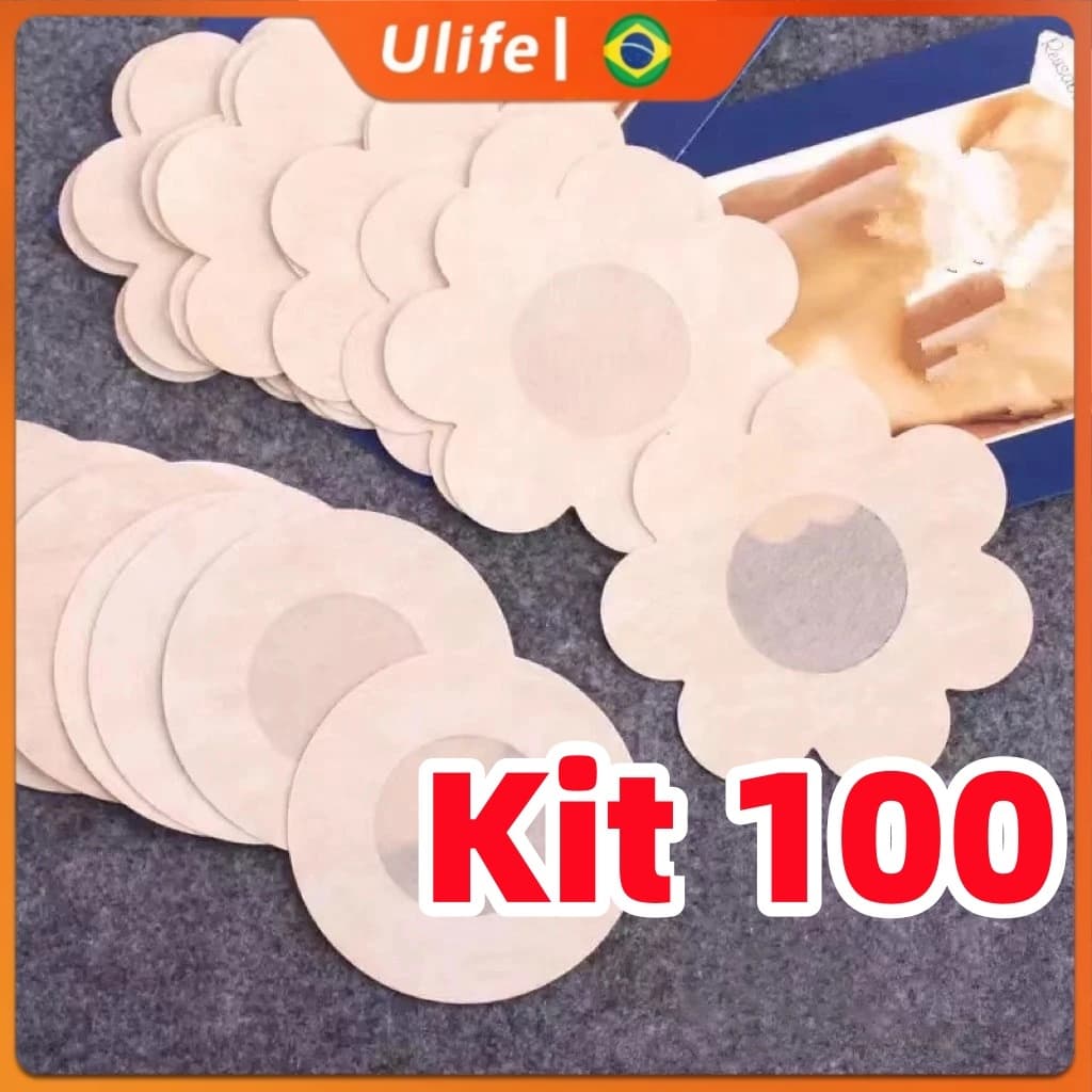 Kit 100 Tapa Mamilos Invisíveis Ultrafinos Adesivo Protetor para Auréola Respirável e Imperceptível