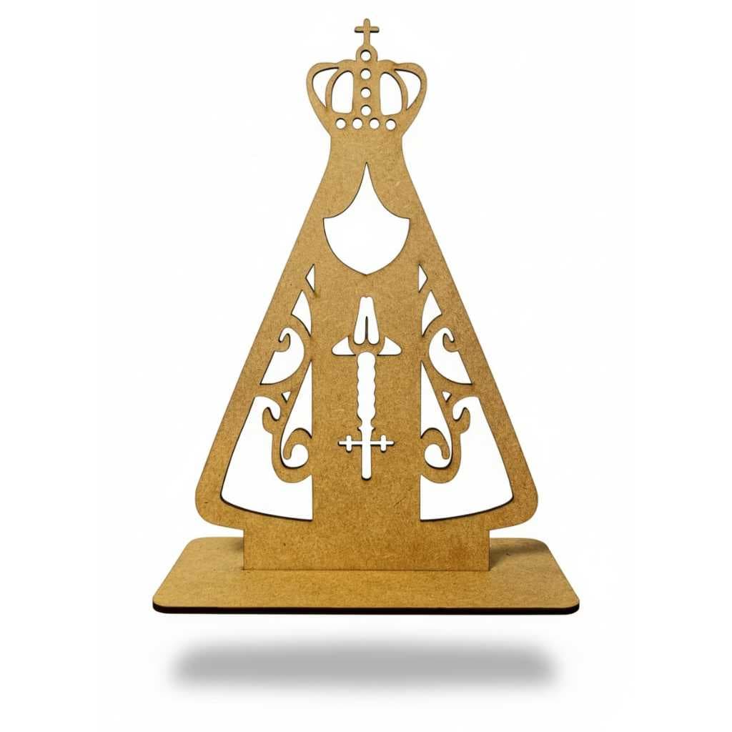 Kit 3 Nossa Senhora com base mdf CRU 21cm-católico-religioso-igreja-natal-envio24h-JÁ MONTADO