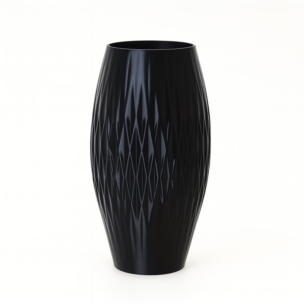 Vaso de Mesa Minimalista 18 cm Pleated Decoração Sala Uso Seco Sem Água Tamanho P