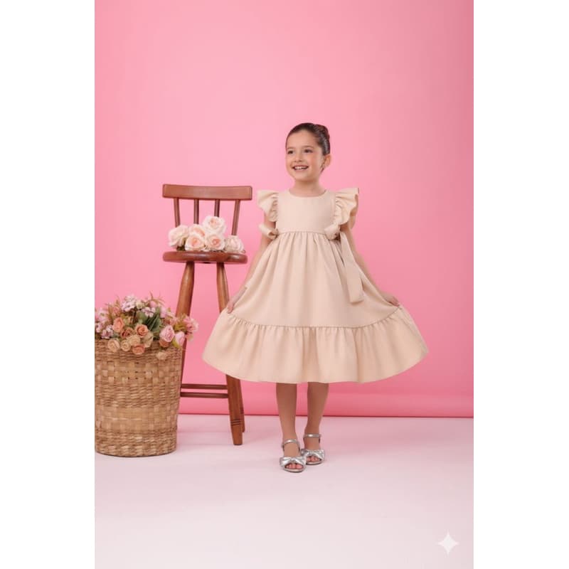 vestido Isabela nude infantil festa aniversário