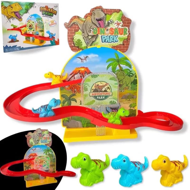 Brinquedo Parque Dinossauro Rex Som Luz Movimento 3D a Pilha