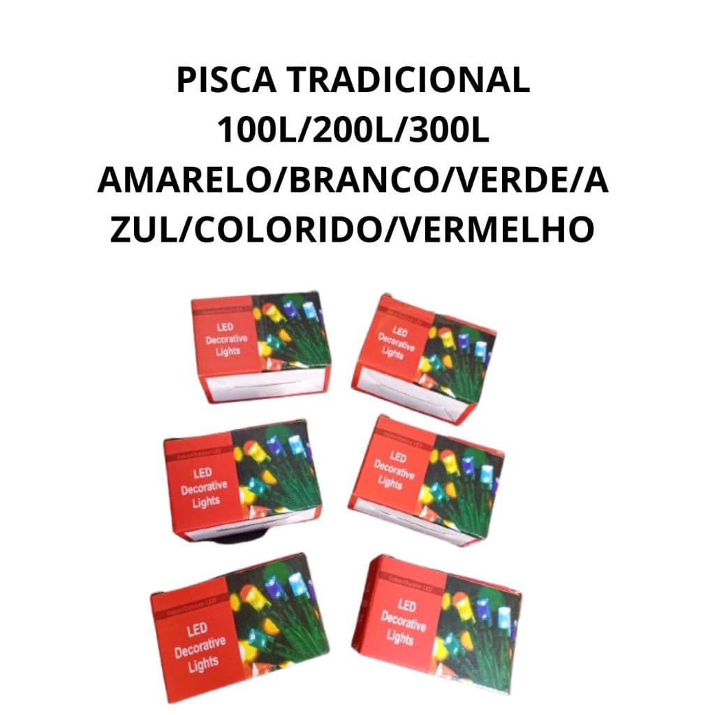 PISCA PISCA NATAL TRADICIONAL  DECORAÇÃO COM 100 200 E 300 LED COLORIDO/BRANCO/AMARELO/AZUL/VERDE/VERMELHO