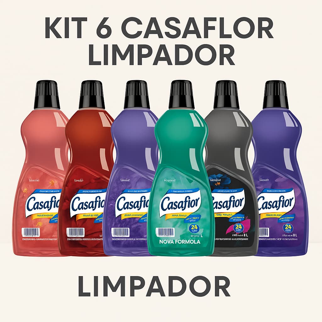 Kit 6 Limpadores Perfumados Casaflor 1L – Limpeza e Perfume Duradouro