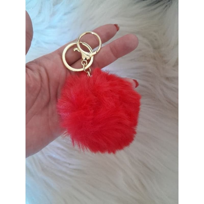 chaveiro pompom pelúcia com dourado/ chaveiro para bolsas e mochilas
