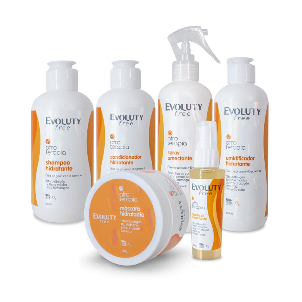 Kit Afroterapia Evoluty Free  Definição de Cachos Hidratação Cabelo Cacheado Crespo Oficial