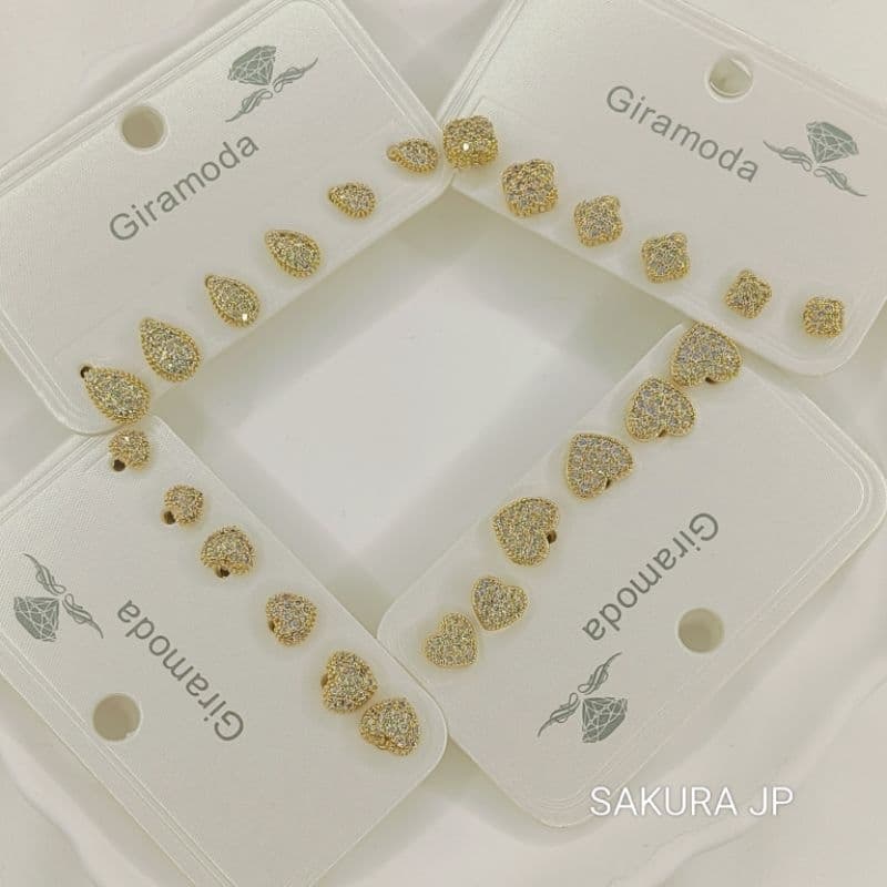 Conjunto de brincos de zircônia 3 pares