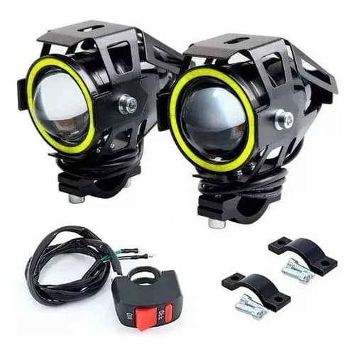 Super Farol Auxiliar Milhas U7 Led Alta Potencia Para Moto