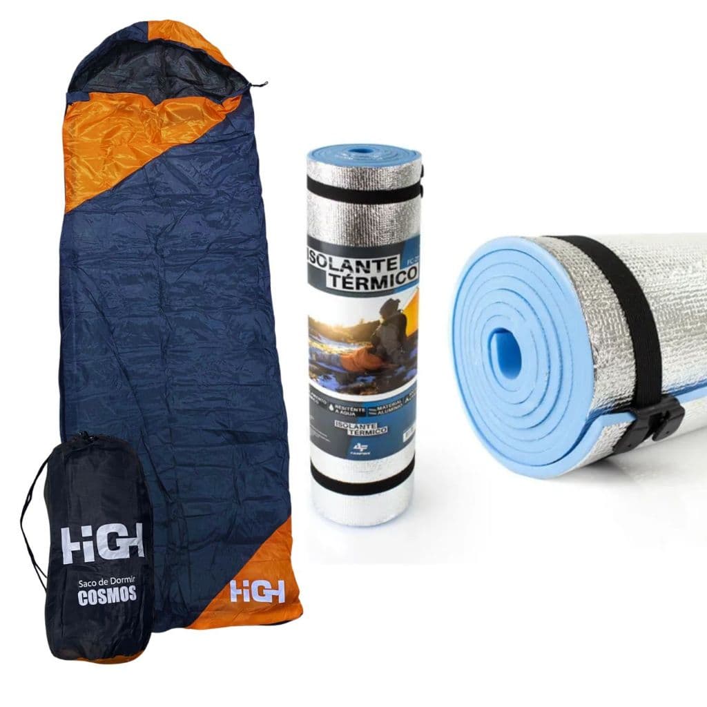 Saco de Dormir 15ºC com Isolante Térmico Aluminizado para Camping e Viagem Trilha