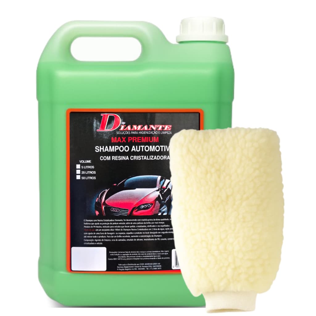 Shampoo Automotivo com Resina Cristalizadora 5L – Brilho e Proteção + Luva Grátis