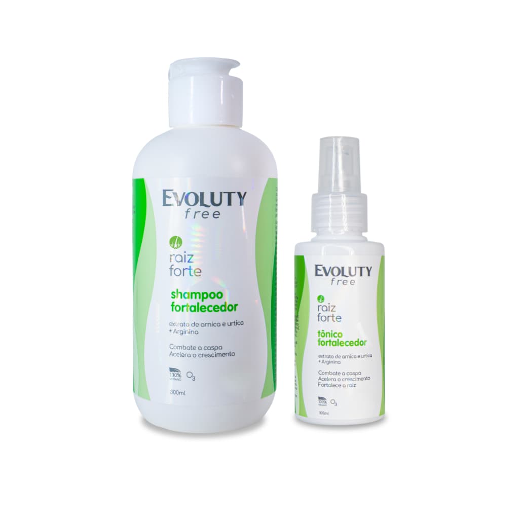 Kit Fortalecimento Capilar Raiz Forte Evoluty Free Crescimento Acelerado Anti Queda Força dos Fios