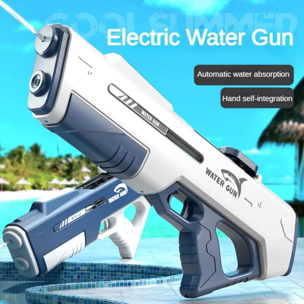 Pistolas de Água Elétricas, Jateadores de Água de Sucção Automática, Azul com Branco XHL_STORE
