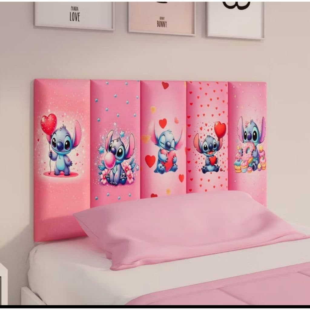 Cabeceira De Cama Painel Decorativo Solteiro Casal Padrão Queen Quarto Stitch Casa e Decoração