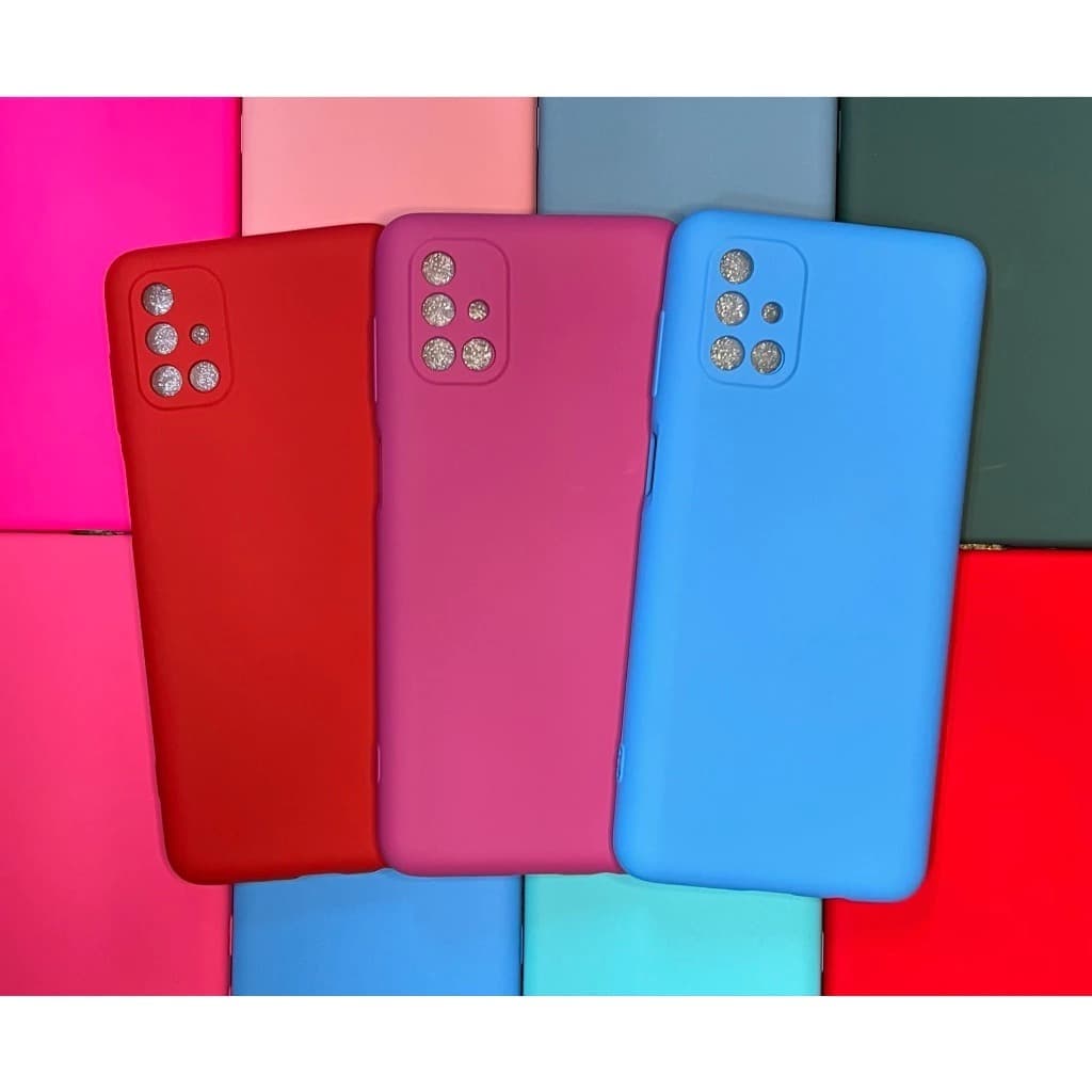 Capa Case Capinha Silicone Colorida Resistente Interior Aveludado e Capa Transparente Samsung M51