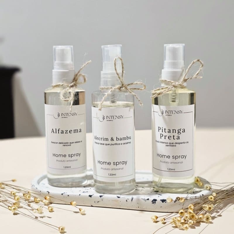 Kit 3 Home Spray 120ml Linha Essencial | Aromas Variados | Perfume para Ambientes