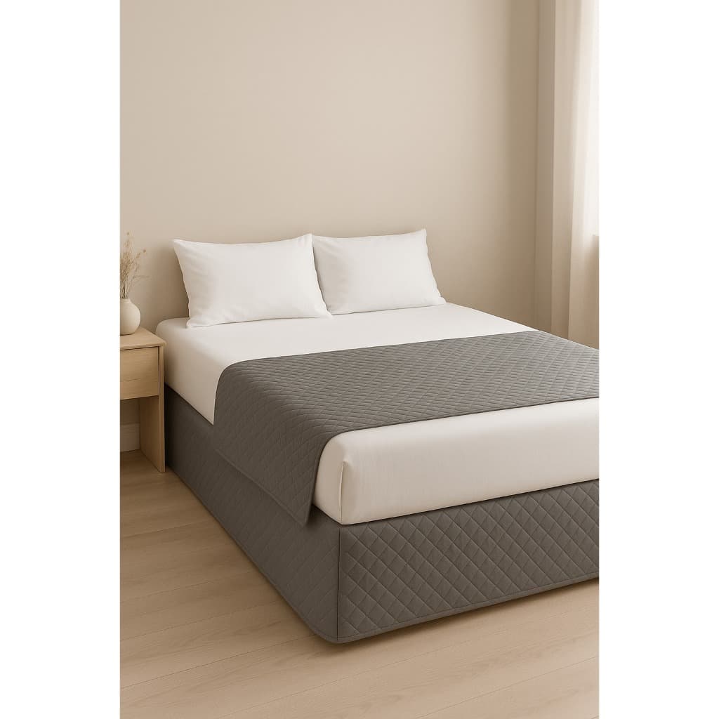 Kit Saia Box Com Elástico + Peseira Cama Casal e Queen Matelado Ultrassônico 100% Poliéster