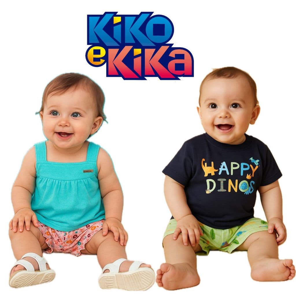Conjunto Infantil Menino e Menina Kiko e Kika Tamanho G