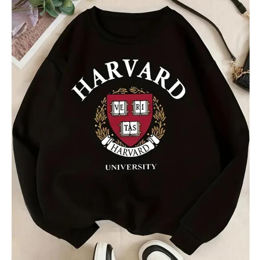 Moletom Gola Redonda Careca Suéter Algodão Unissex Feminino Masculino Casual Harvard