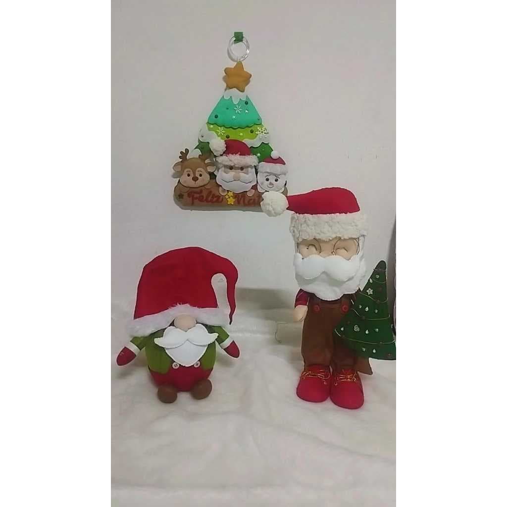 Natal Encantado em Feltro – Papai Noel, Gnomo e Guirlanda