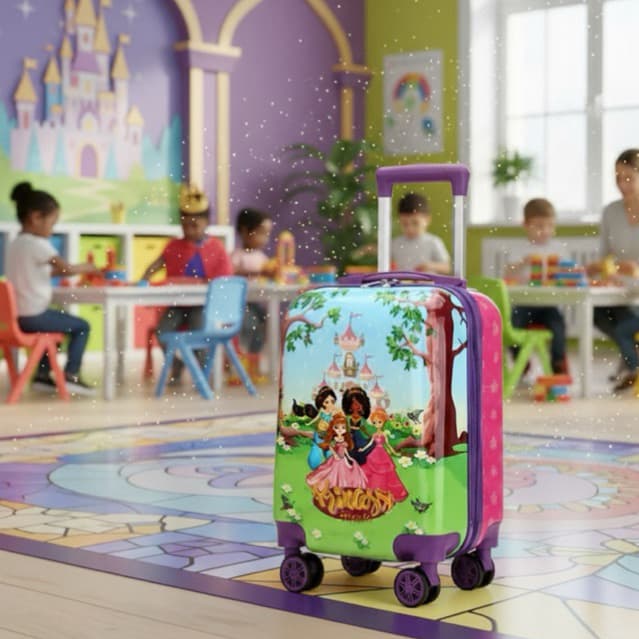 Mala Infantil Escolar Viagem Bordo Princesa Friends MLPR-10kg ABS Rígido Rodinha 360°
