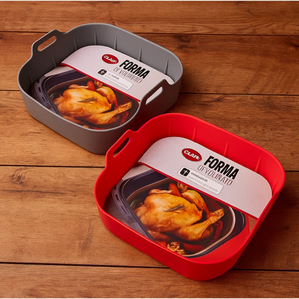 Forma De Silicone Para Air Fryer 16cm x 16cm x5cm Clink