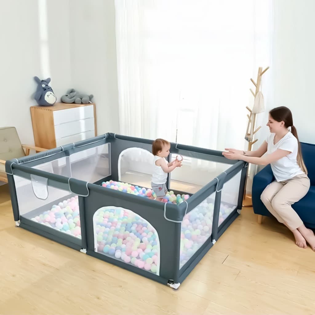 Cercadinho Bebê Chiqueirinho Infantil Cercado grande180x150 Portátil Dobrável para uso em praia, sitio e casa
