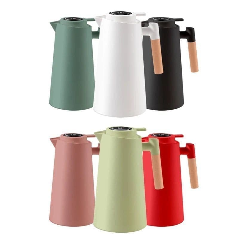 Garrafa Térmica Termometro Digital 1L Café Chá Nórdica Com Cabo com tela