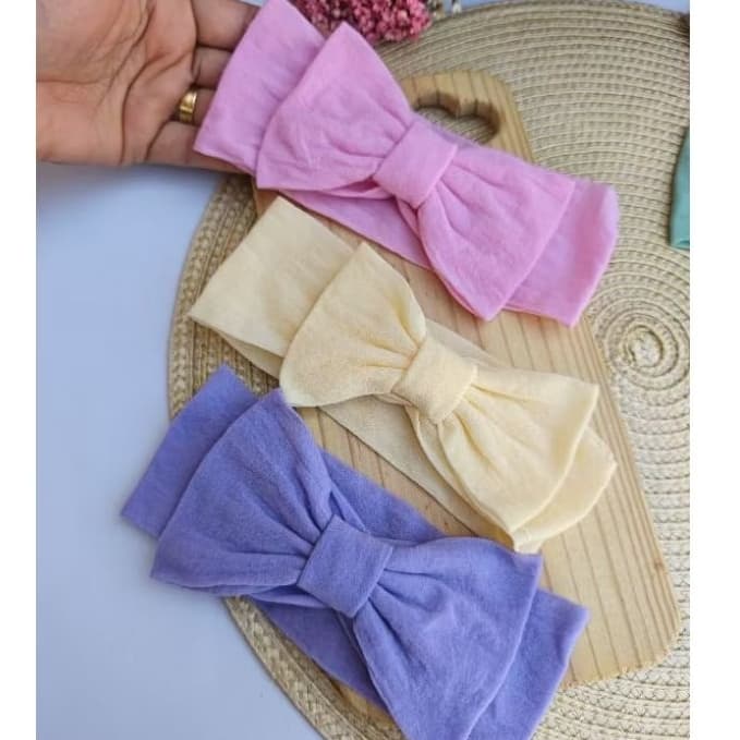 Turbante na meia de seda para bebês/ Faixinhas RN confortáveis